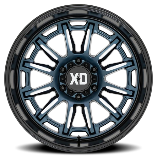 XD Series Phoenix 20x9" 6x139.7mm 106.1mm CB 0mm Metallic Blue Milled-Black Lip