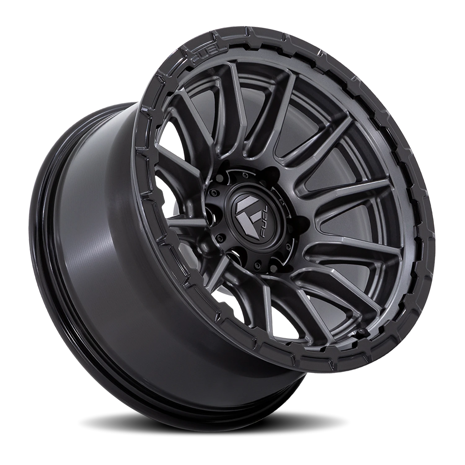 Fuel Piston FC866 20x9" 6x139.7mm 106.1mm CB +1mm Matte Gunmetal Gloss Black Lip