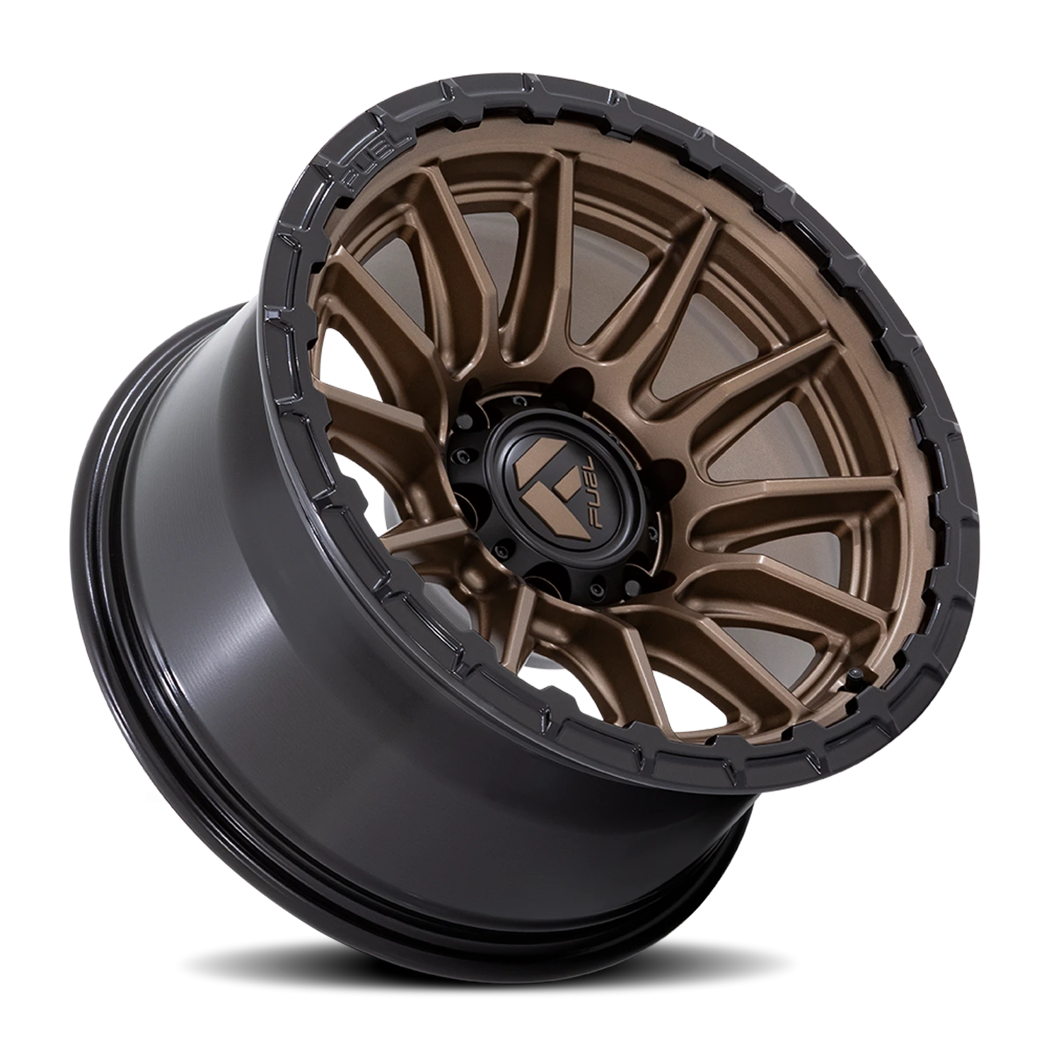 Fuel Piston FC866 17x9" 6x139.7mm 106.1mm CB -12mm Matte Bronze Gloss Black Lip
