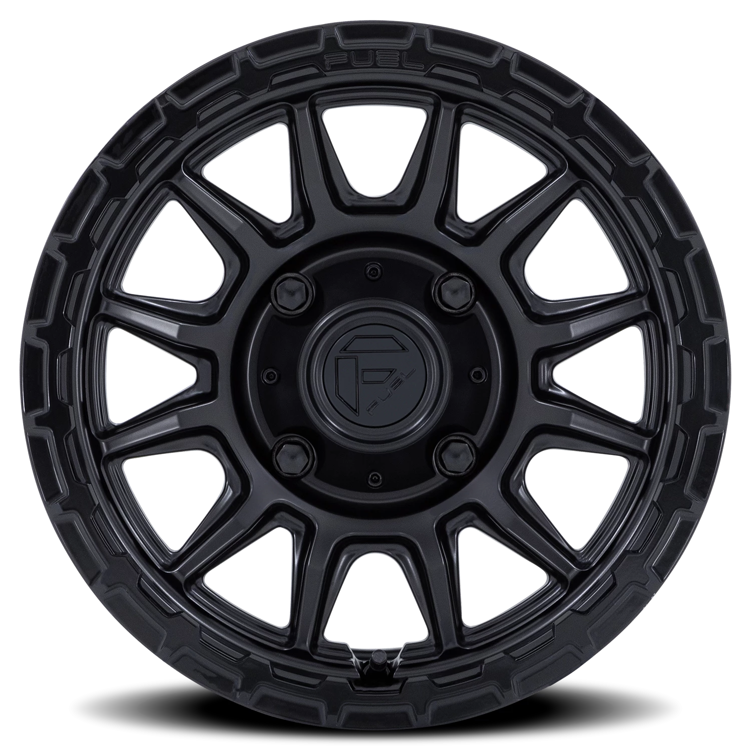 Fuel Piston UTV 15x7" 4x110mm 79.4mm CB +10mm Matte Black Gloss Black Lip