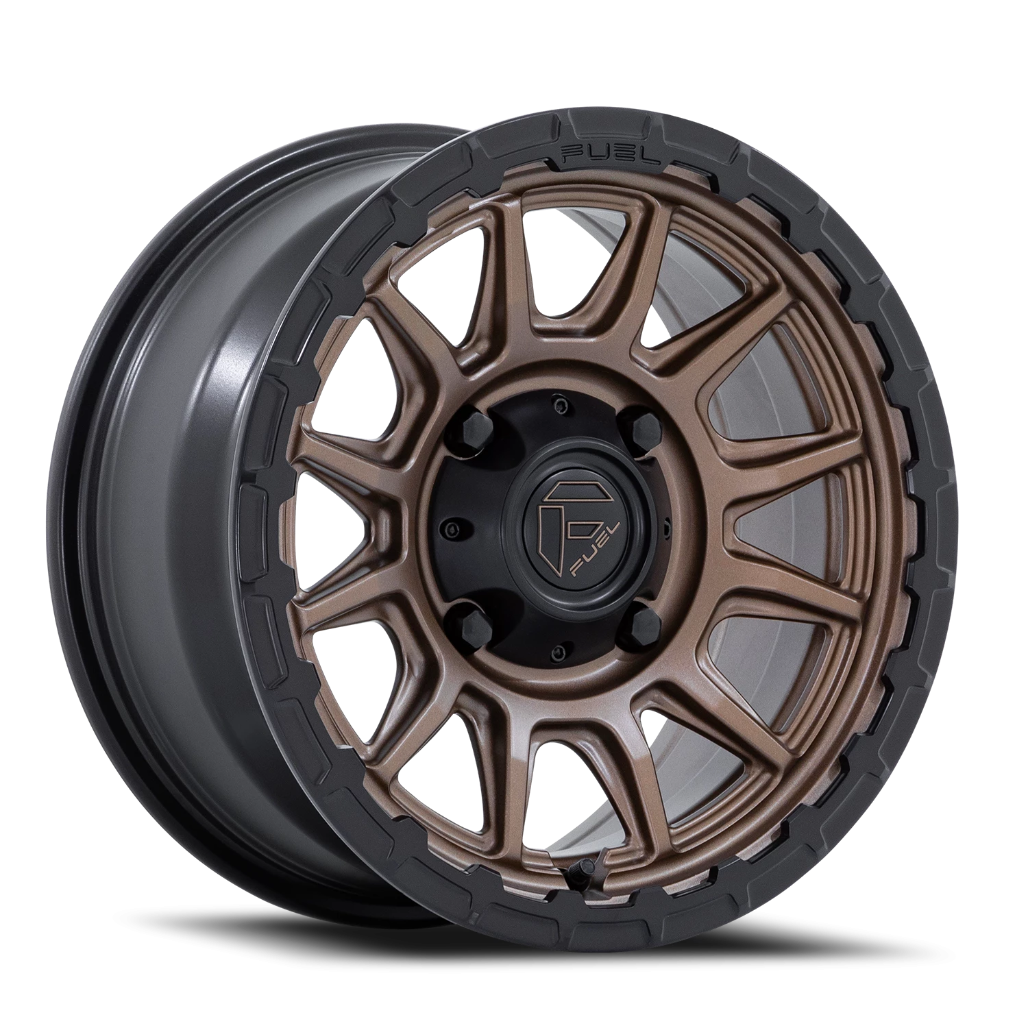 Fuel Piston UTV 15x7" 4x110mm 79.4mm CB +10mm Matte Bronze Matte Black Lip