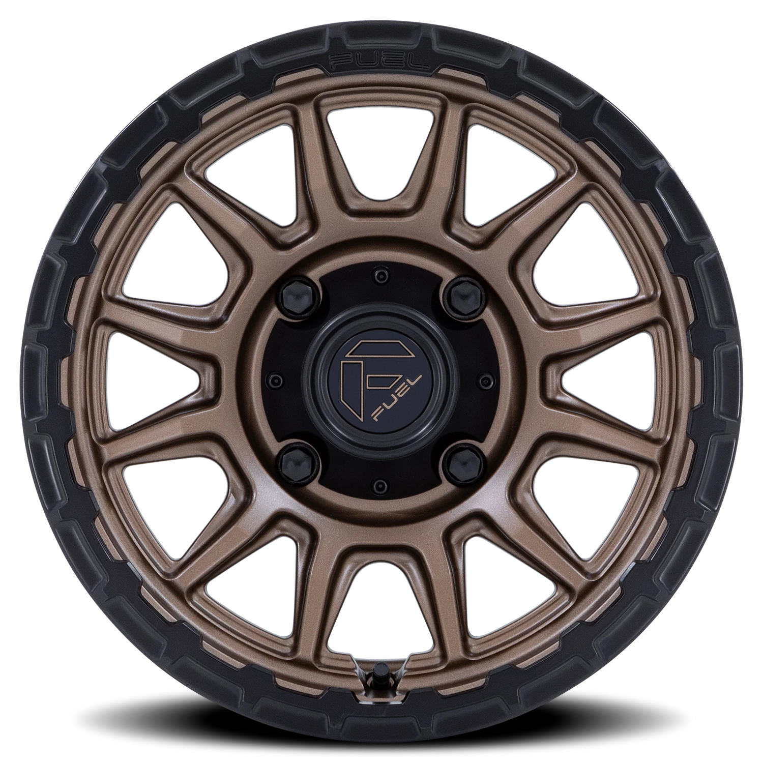 Fuel Piston UTV 15x7" 4x110mm 79.4mm CB +10mm Matte Bronze Matte Black Lip