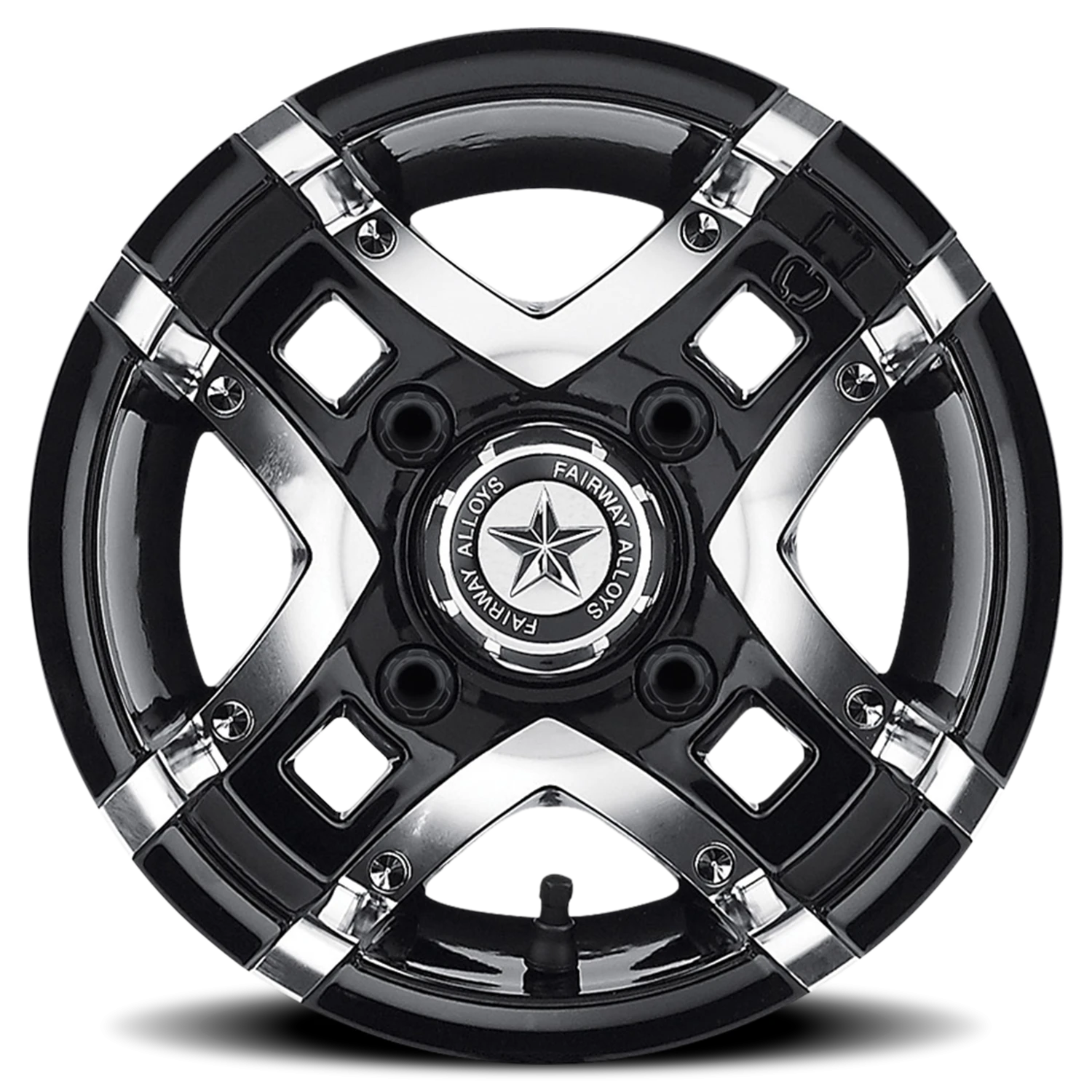 Fairway Alloys Prestige 10x7 -25 4x101.6mm 70.7mm Gloss Black Machined