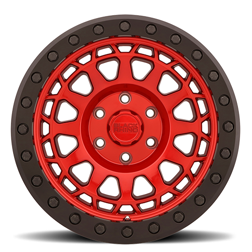 Black Rhino Primm Beadlock 17x8.5" 5x127mm 71.6mm CB -38mm Candy Red Black Ring-Black Bolts