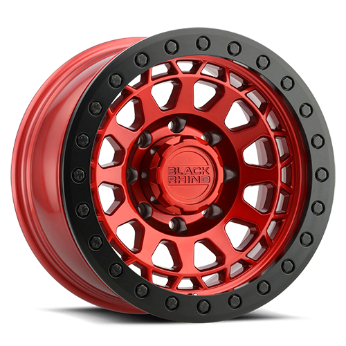 Black Rhino Primm Beadlock 17x8.5" 8x170mm 125.1mm CB -38mm Candy Red Black Ring-Black Bolts