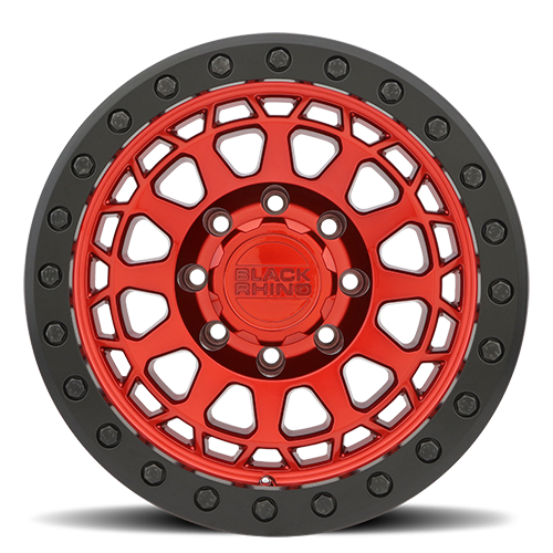 Black Rhino Primm Beadlock 17x8.5" 8x170mm 125.1mm CB -38mm Candy Red Black Ring-Black Bolts