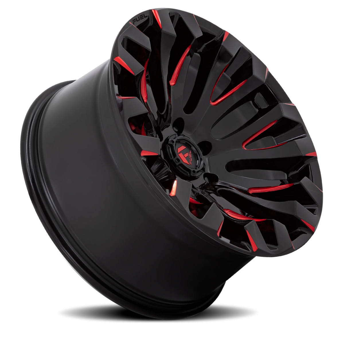 Fuel Quake 18x9 +1 5x150mm 110.1mm Gloss Black Milled Red