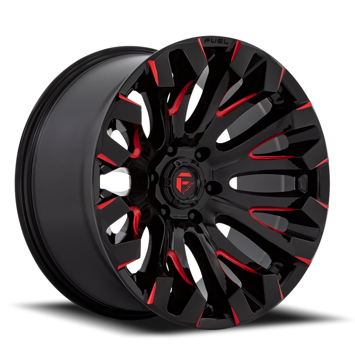 Fuel Quake 20x10 -18 6x135mm 87.1mm Gloss Black Milled Red