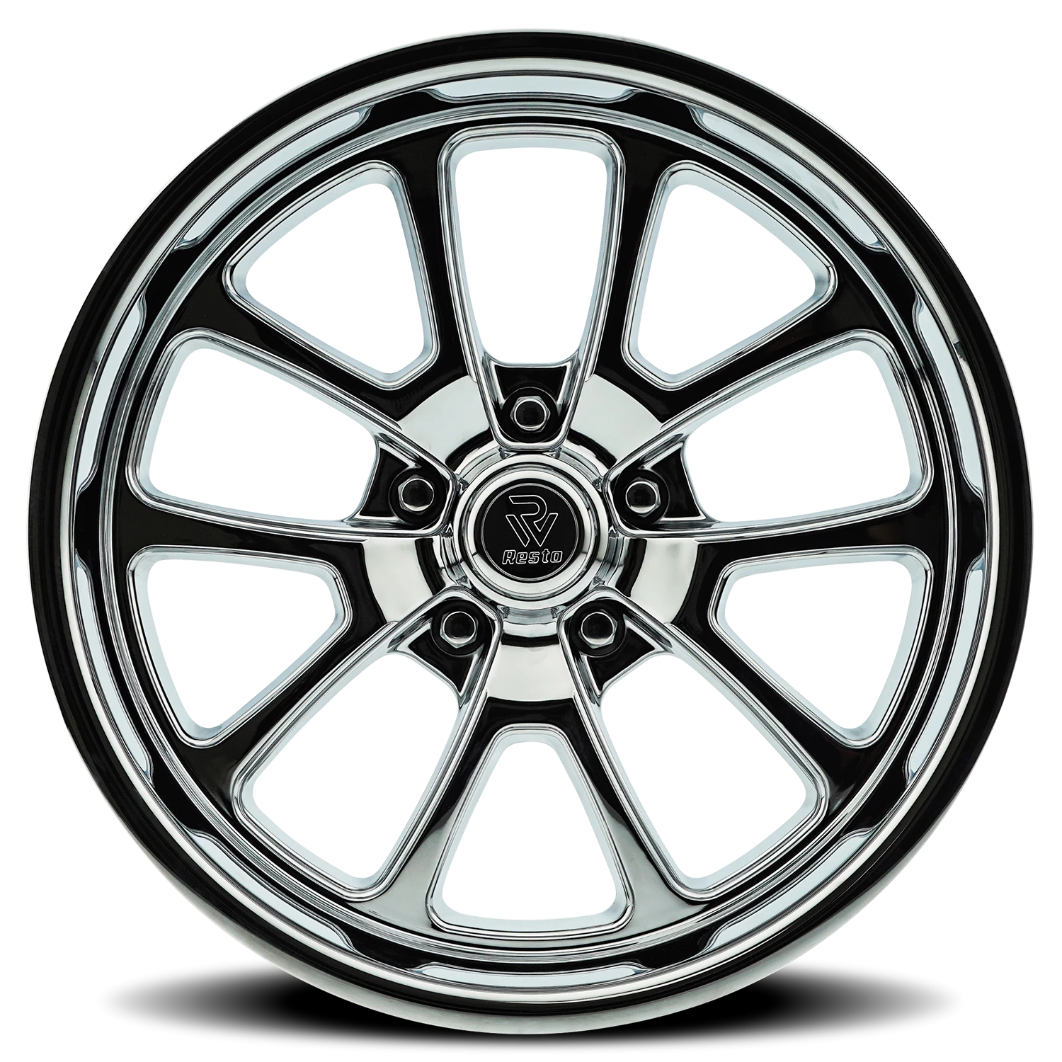 Resto R101 C 22x10.5" 5x120.7mm 72.69mm CB +1mm Chrome Chrome Plated Milled Window