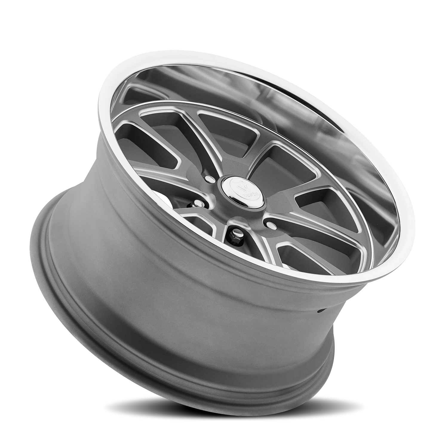 Resto R101 GUN 17x9.5" 5x127mm 78.1mm CB +1mm Textured Gunmetal Milled Window-Diamond Cut Lip