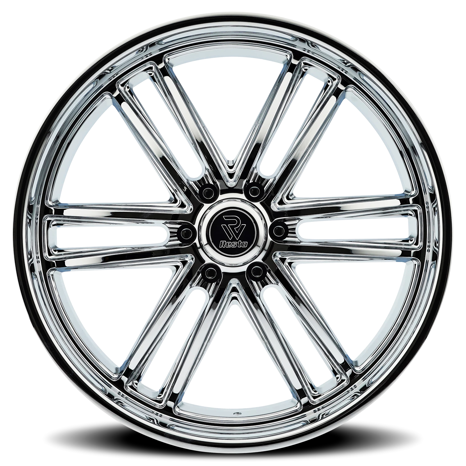 Resto R103 C 24x10" 6x139.7mm 106.1mm CB +25mm Chrome Chrome Plated Milled Window