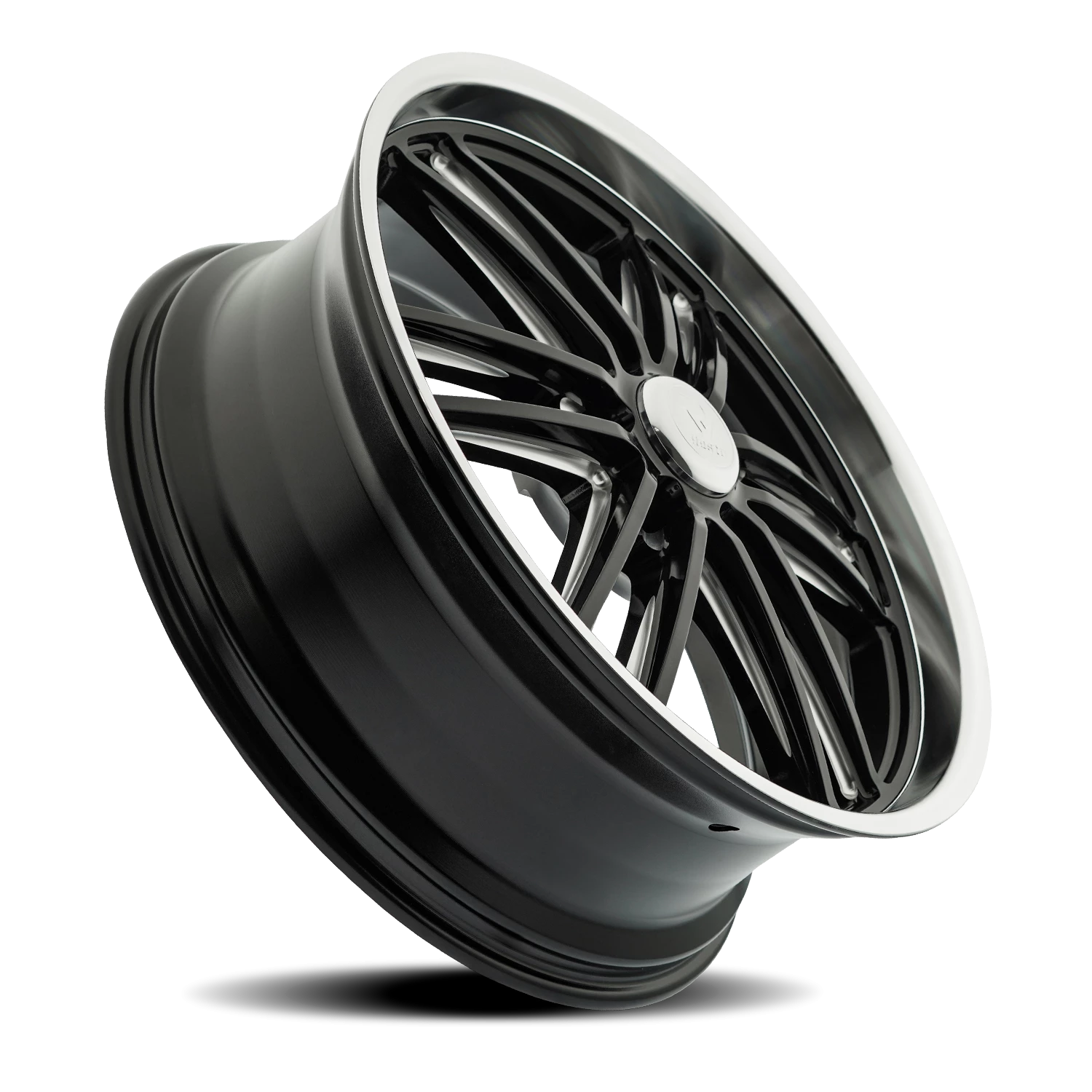 Resto R103 GB 24x9" 6x139.7mm 106.1mm CB +25mm Gloss Glossy Black Milled Window-Diamond Cut Lip