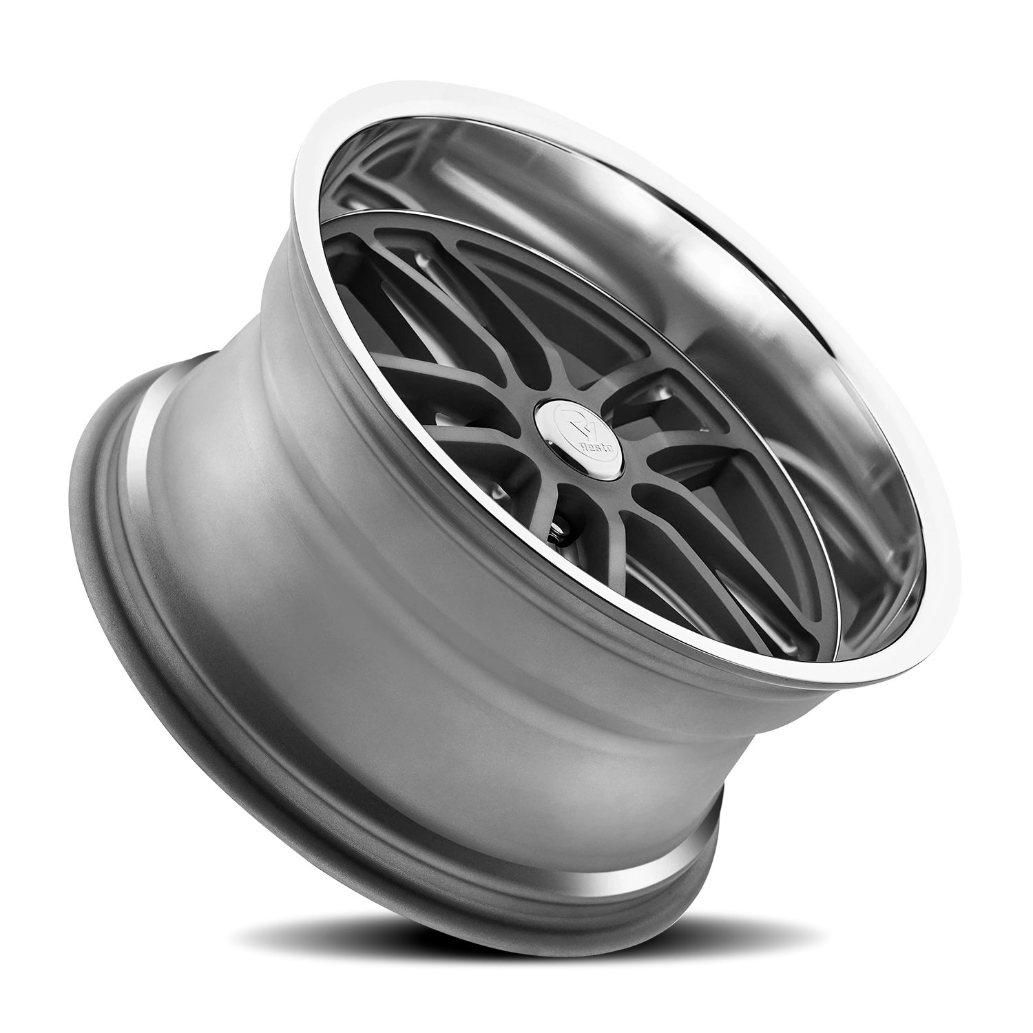 Resto R103 GUN 22x10.5" 5x127mm 78.1mm CB +12mm Textured Gunmetal Milled Window-Diamond Cut Lip