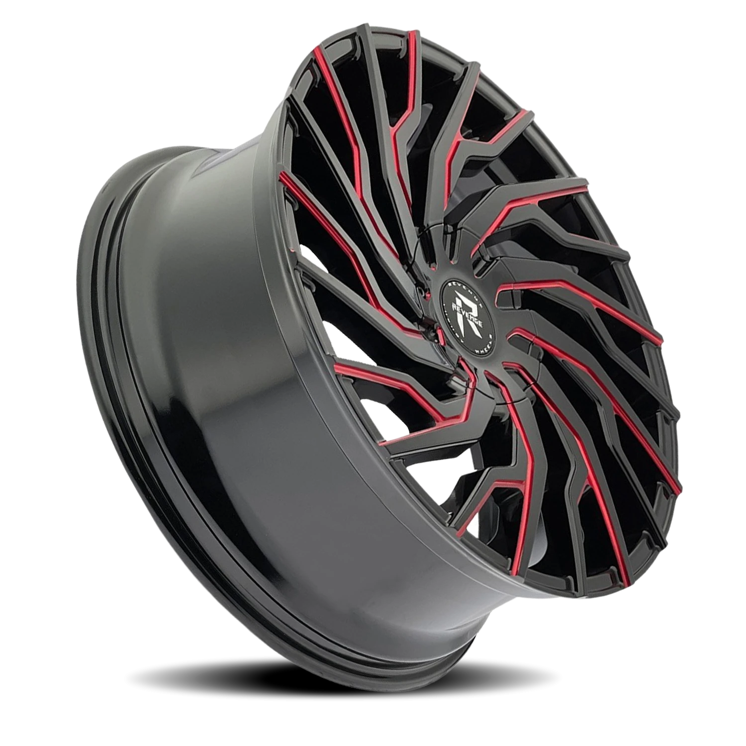 Revenge Luxury RL-101 26x10" 6x135mm 87.1mm CB +25mm Black Red Milled