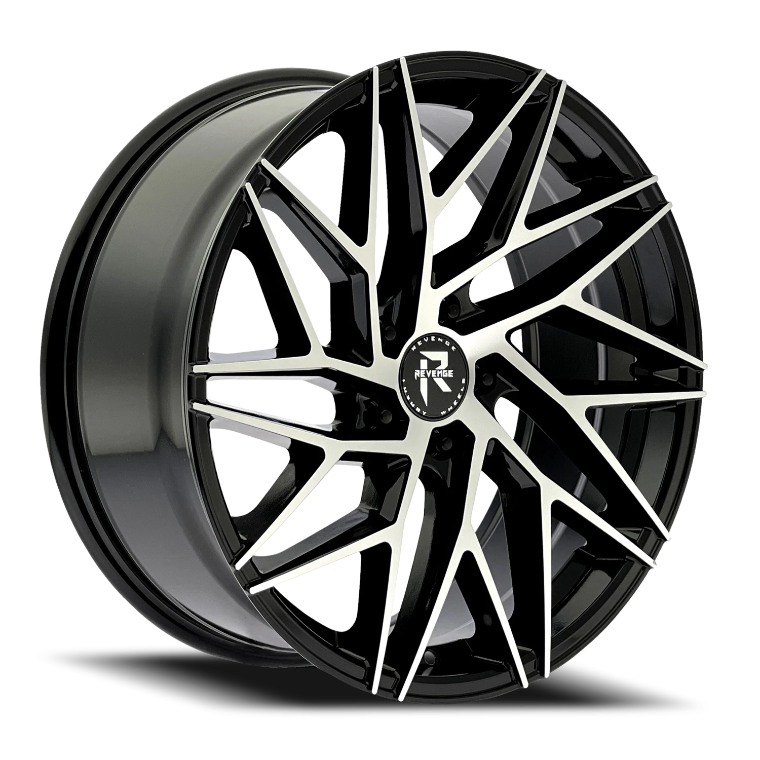 Revenge Luxury RL-102 22x9" 5x120mm 74.1mm CB +35mm Black Machined