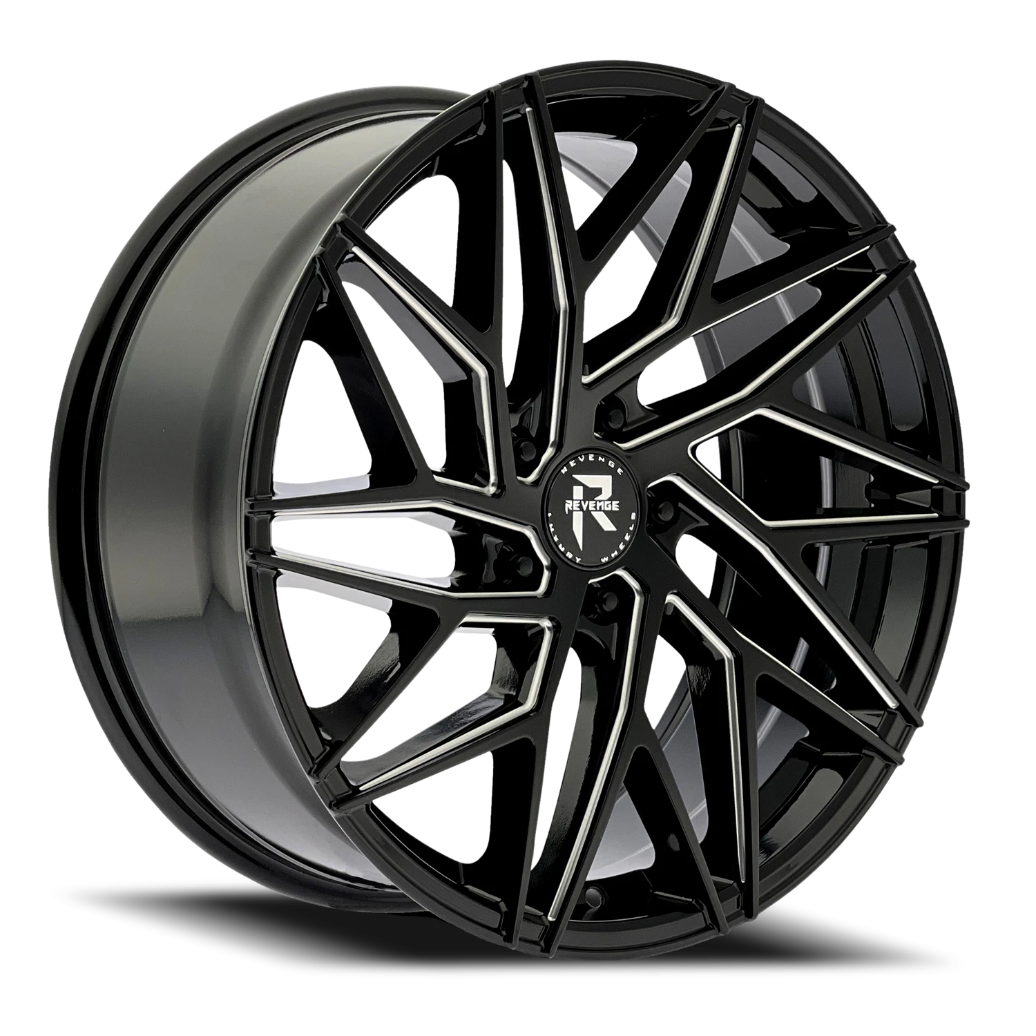 Revenge Luxury RL-102 20x8.5" 5x120mm 74.1mm CB +35mm Black Milled Windows
