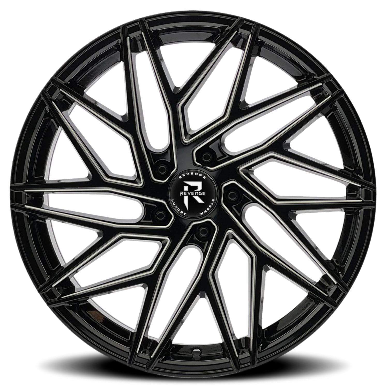 Revenge Luxury RL-102 20x8.5" 5x120mm 74.1mm CB +35mm Black Milled Windows