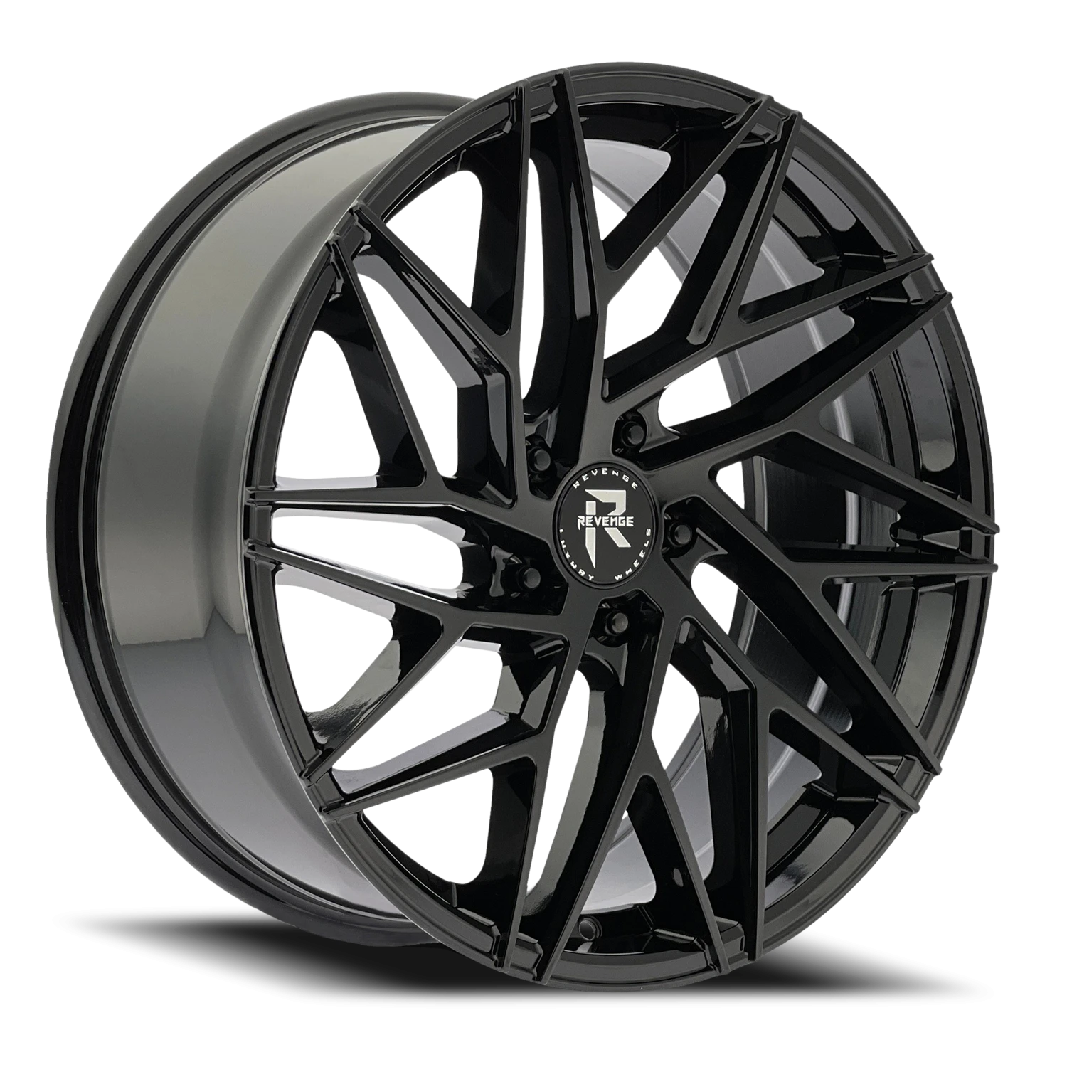Revenge Luxury RL-102 22x9" 5x115mm 74.1mm CB +20mm Gloss Black
