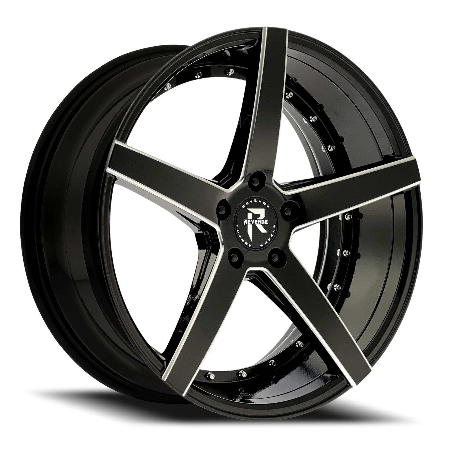 Revenge Luxury RL-103 20x8.5" 5x114.3mm 74.1mm CB +35mm Black Milled Windows