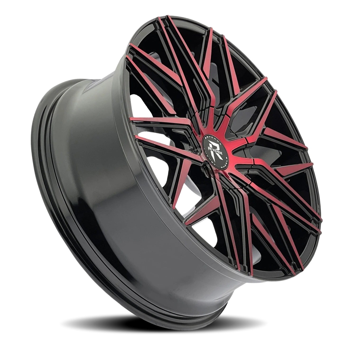 Revenge Luxury RL-104 18x8" 5x108mm 74.1mm CB +35mm Black Red Face