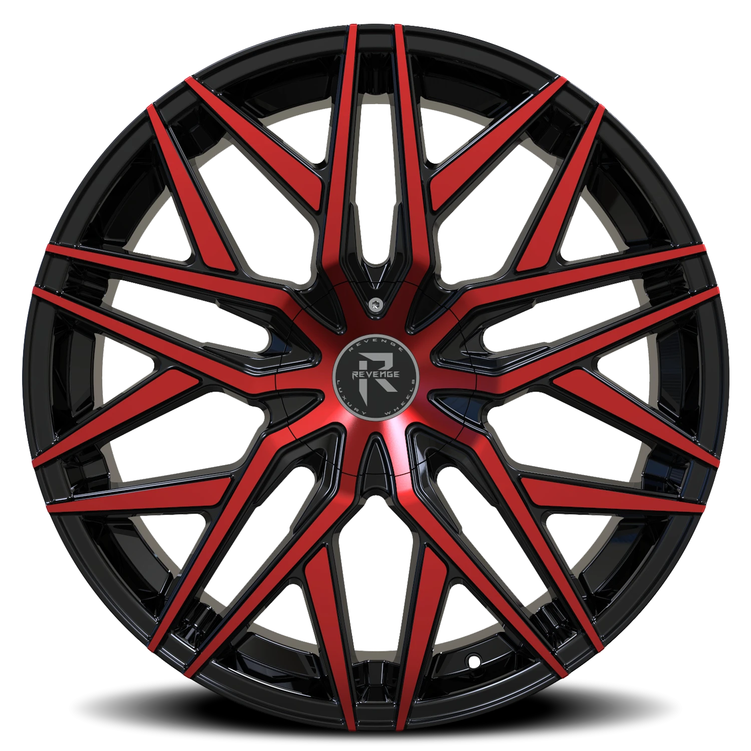 Revenge Luxury RL-104 18x8" 5x108mm 74.1mm CB +35mm Black Red Face