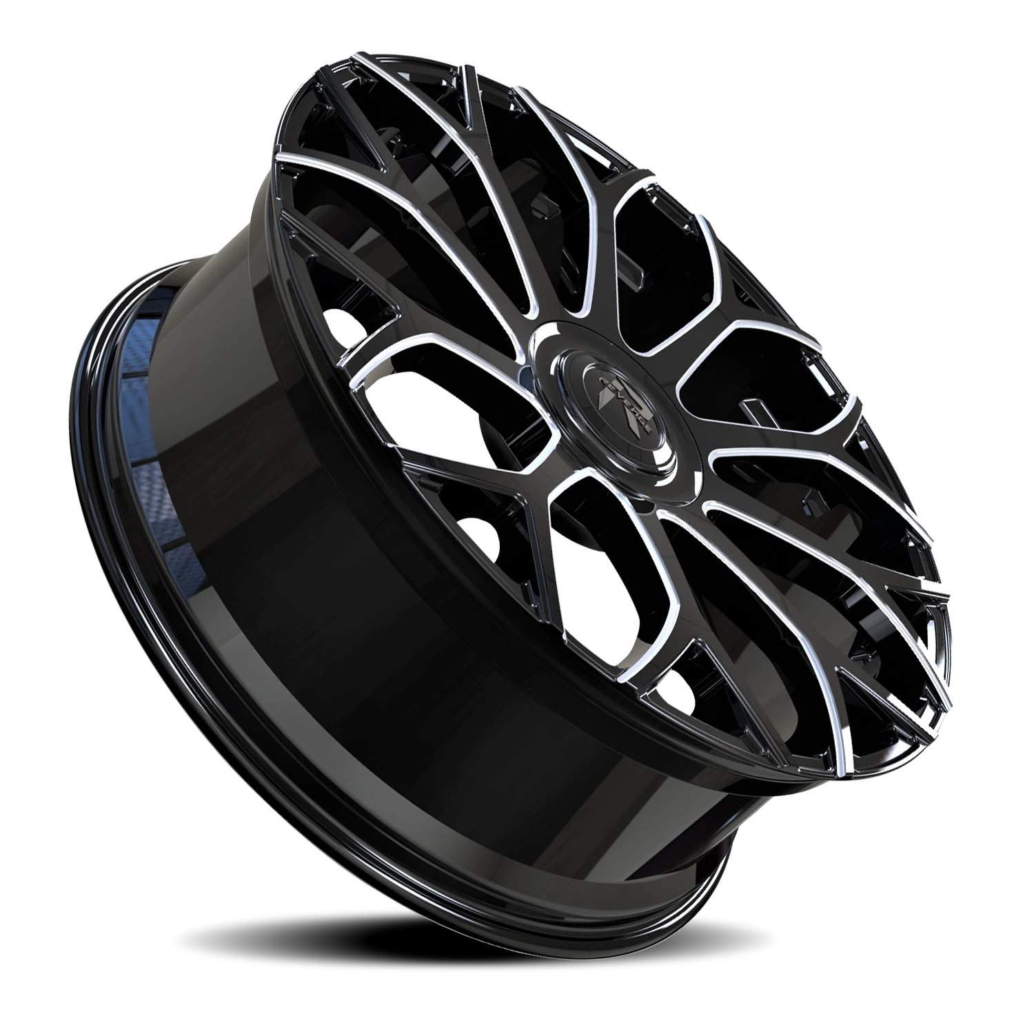 Revenge Luxury RL105-Big Floater Cap Special Edition 24x9" 5x115mm 78.1mm CB +15mm Black Milled Windows