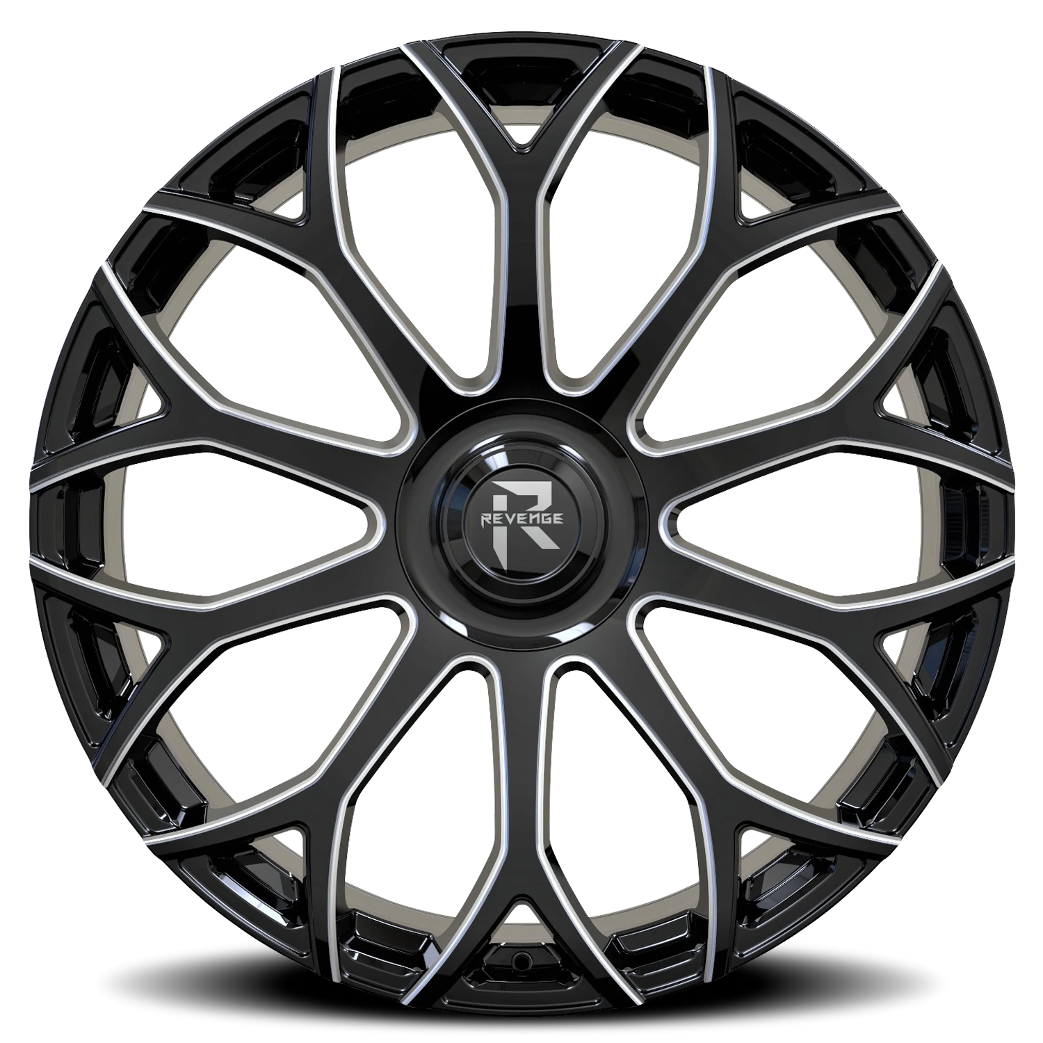 Revenge Luxury RL105-Big Floater Cap Special Edition 26x9.5" 6x135mm 87.1mm CB +25mm Black Milled Windows
