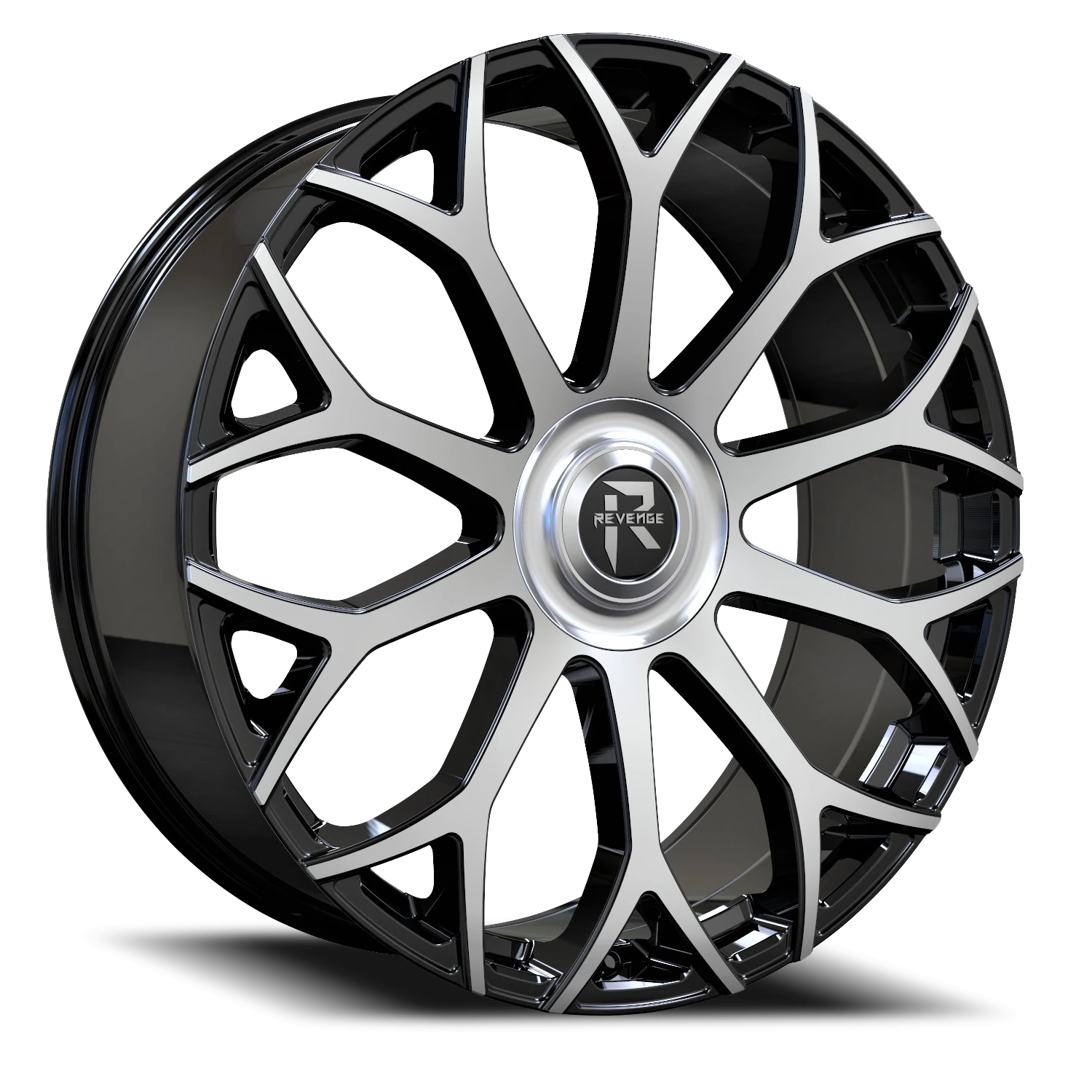 Revenge Luxury RL105-Big Floater Cap Special Edition 24x9" 6x135mm 87.1mm CB +25mm Black Machined