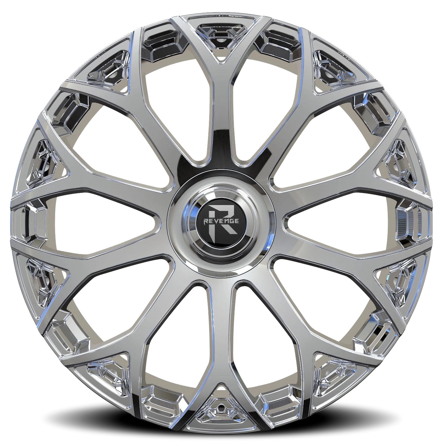 Revenge Luxury RL105-Big Floater Cap Special Edition 24x9" 6x135mm 87.1mm CB +25mm Chrome
