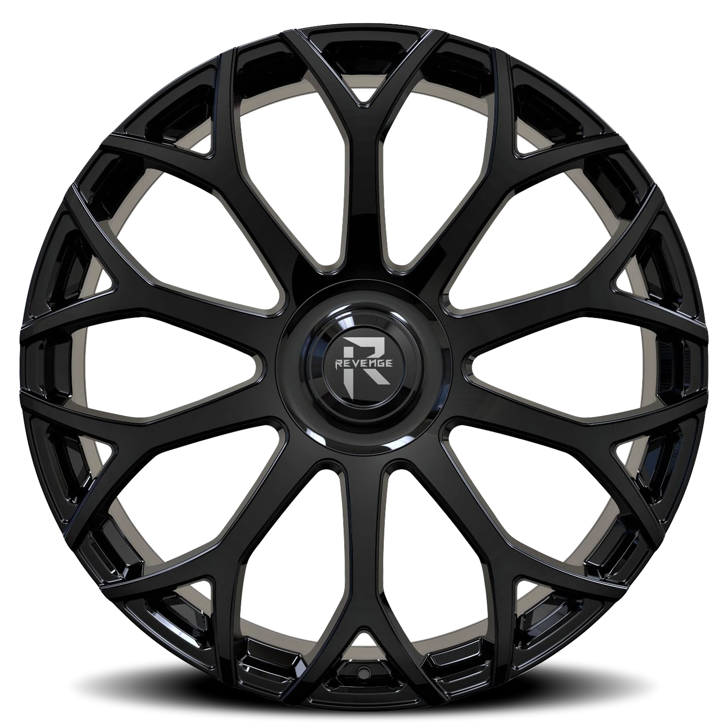 Revenge Luxury RL105-Big Floater Cap Special Edition 24x9" 6x135mm 87.1mm CB +25mm Gloss Black