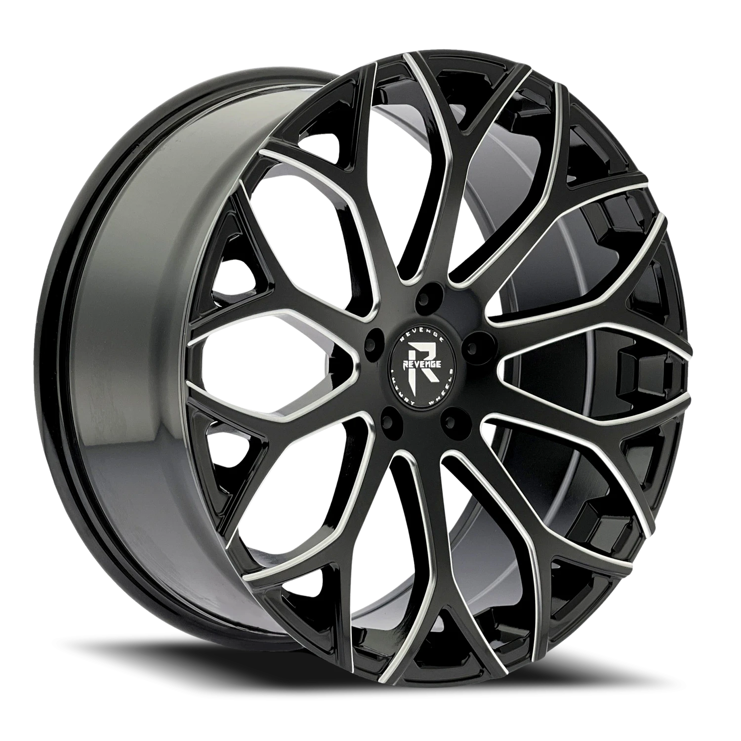 Revenge Luxury RL-105 20x9" 5x115mm 74.1mm CB +20mm Black Milled Windows