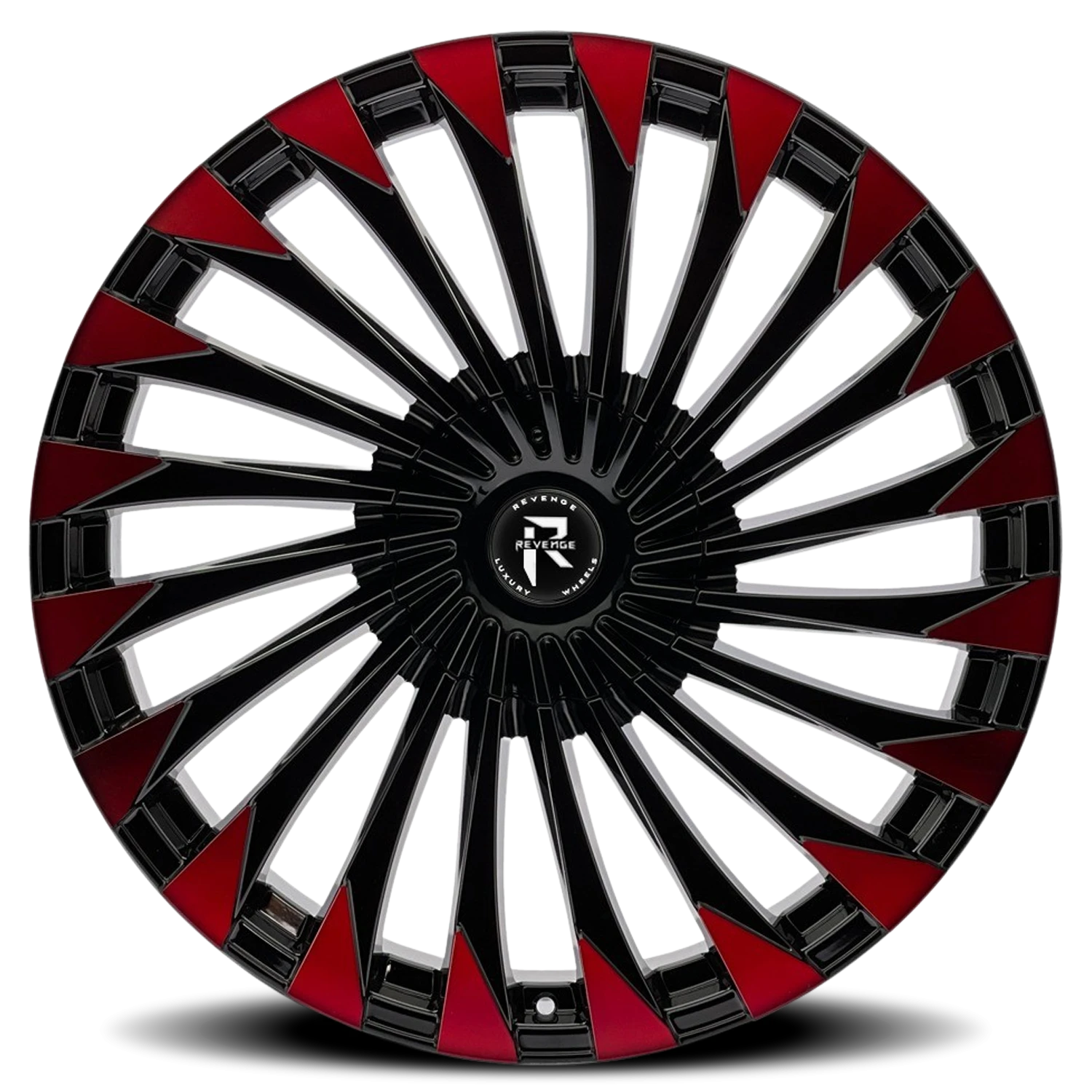 Revenge Luxury RL-106 20x8.5" 5x112mm 74.1mm CB +35mm Black Red Face