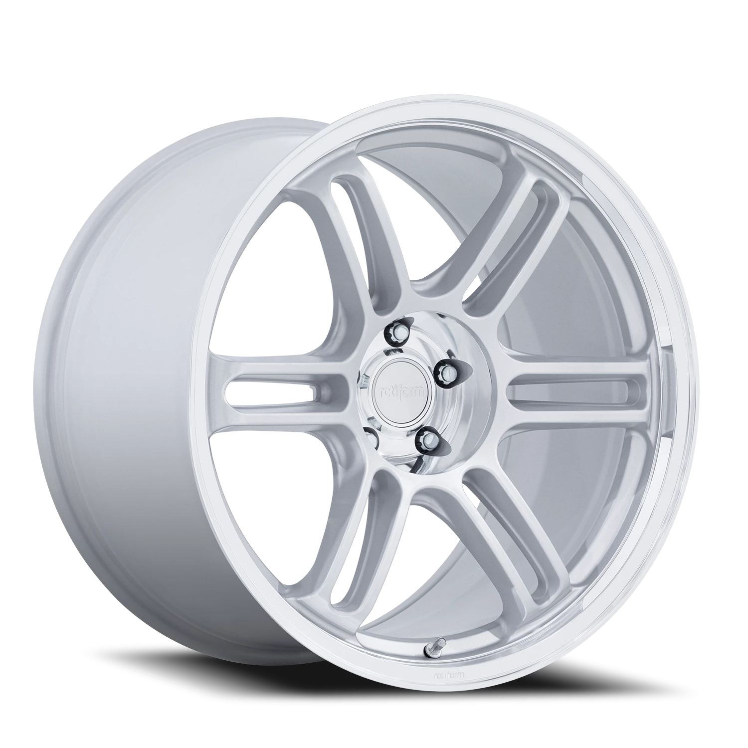 Rotiform RPS 18x10.5" 5x114.3mm 72.56mm CB +22mm Matte Silver Diamond Cut Lip