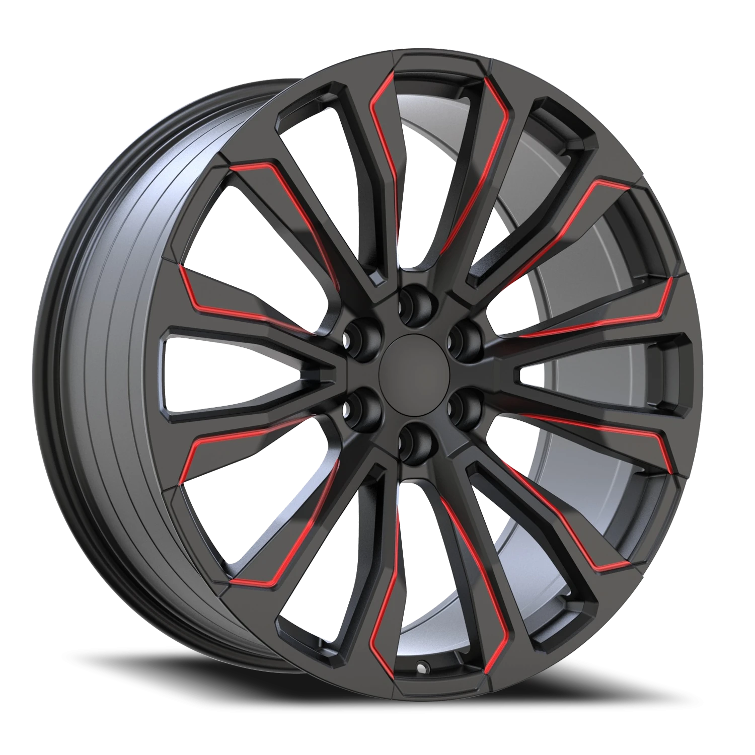 Revenge OE Designs RS-40 24x10" 6x139.7mm 78.1mm CB +31mm Black Red Milled