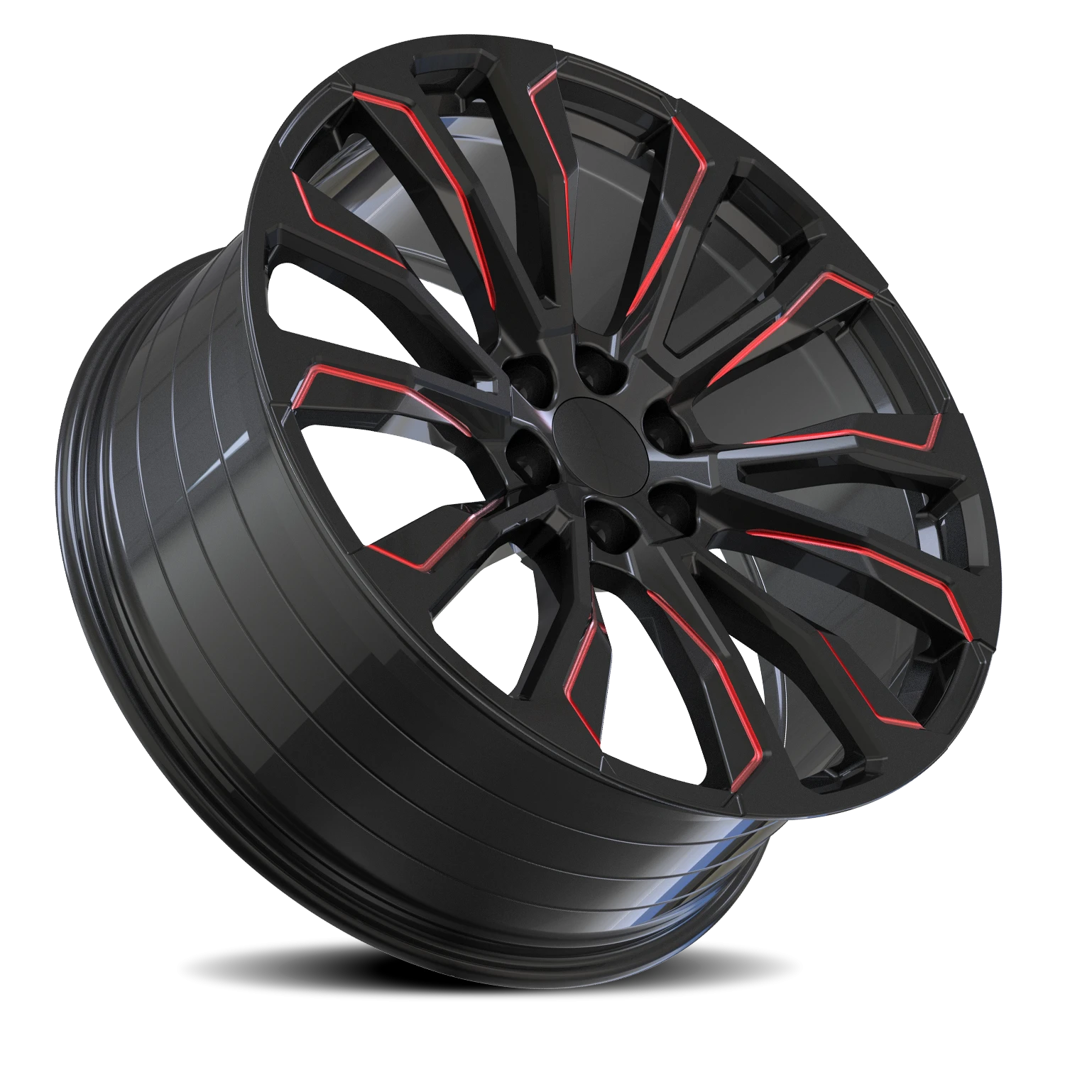 Revenge OE Designs RS-40 24x10" 6x139.7mm 78.1mm CB +31mm Black Red Milled