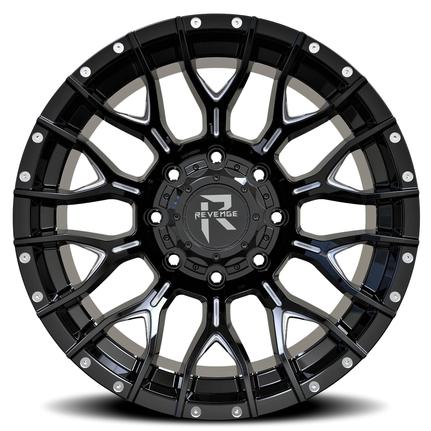 Revenge Offroad RV201 20x10" 5x139.7mm 110mm CB -19mm Black Milled