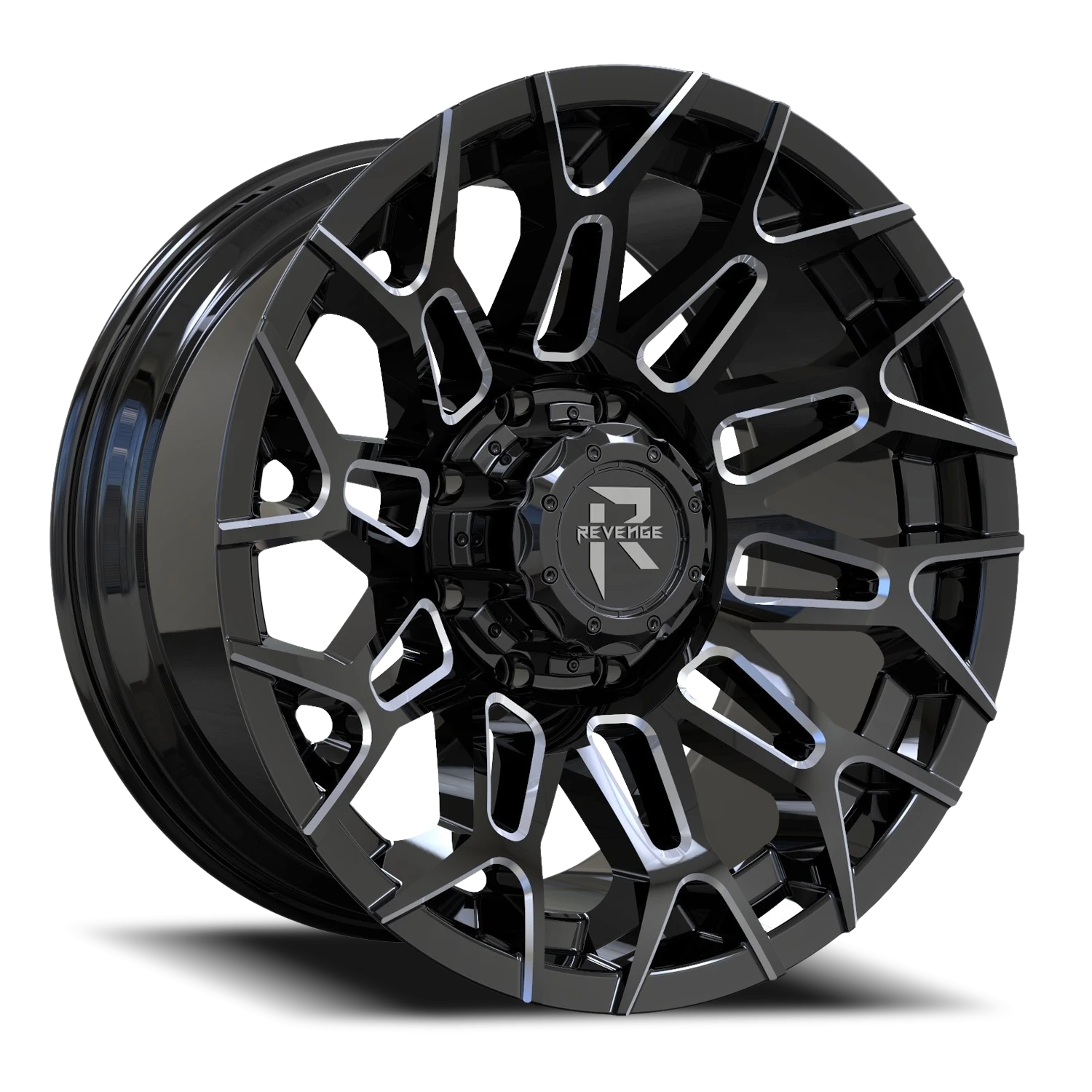 Revenge Offroad RV203 20x10" 6x135mm 108mm CB -19mm Black Milled