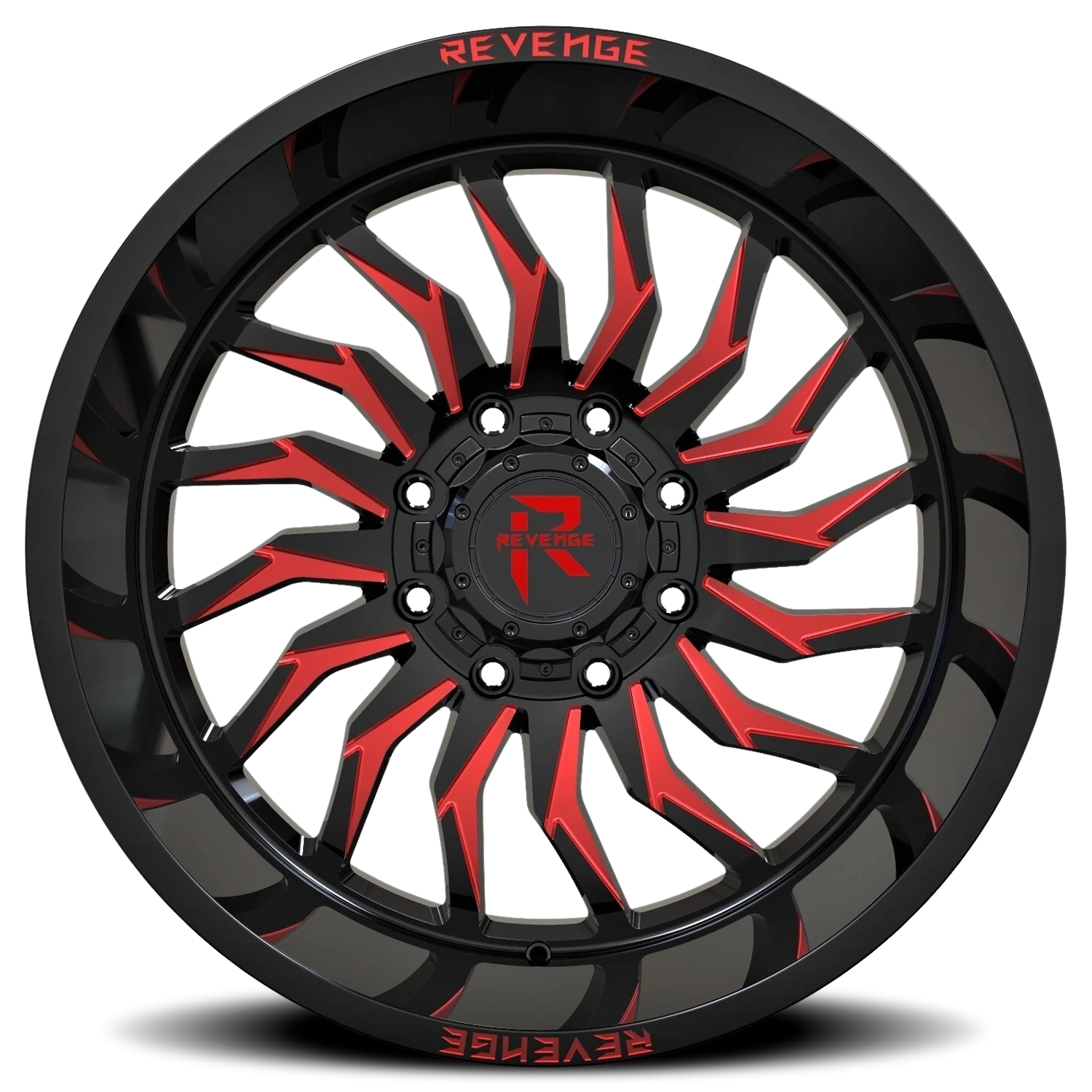 Revenge Offroad RV204 20x9" 6x135mm 108mm CB 0mm Black Red Milled