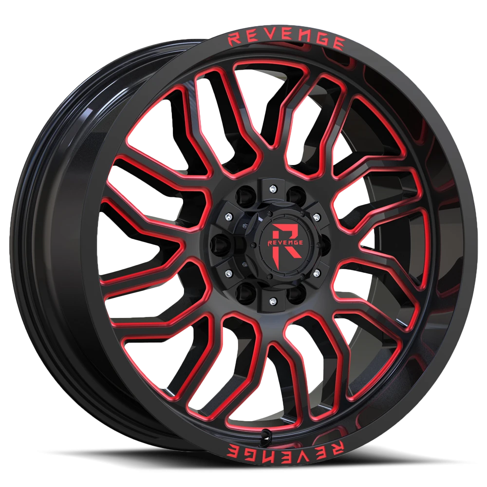 Revenge Offroad RV205 20x10" 8x170mm 125.2mm CB -19mm Black Red Milled