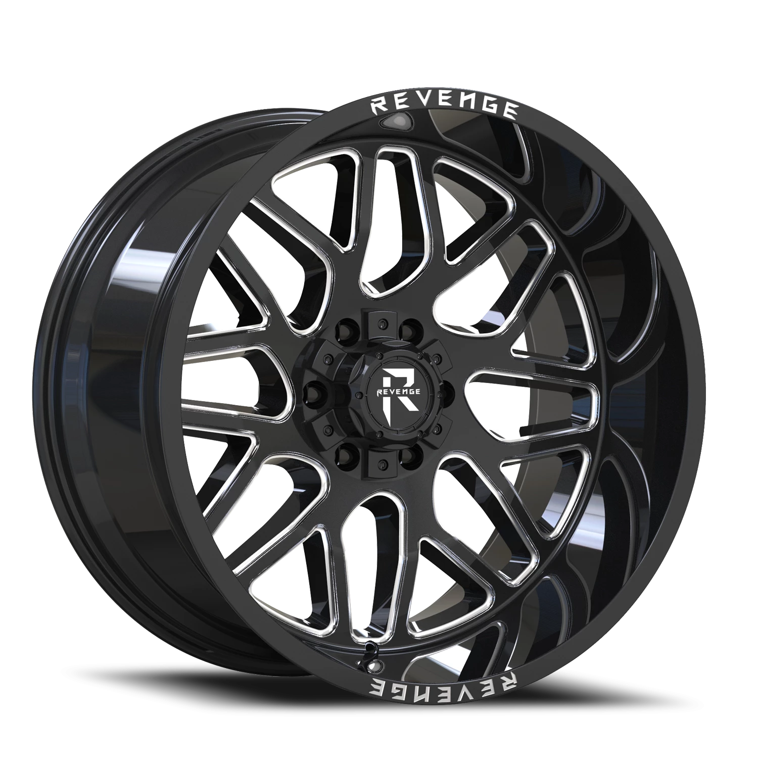 Revenge Offroad RV206 20x12" 8x165.1mm 125.2mm CB -44mm Black Milled