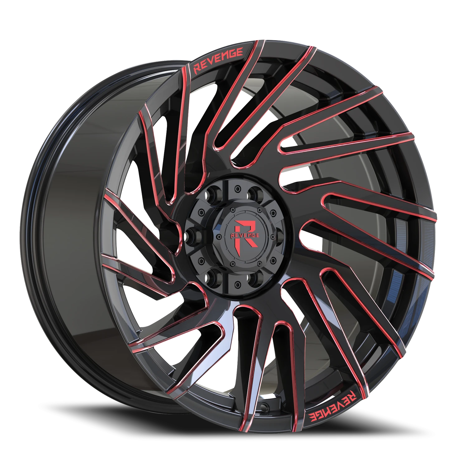 Revenge Offroad RV207 20x10" 6x135mm 106.1mm CB -19mm Black Red Milled