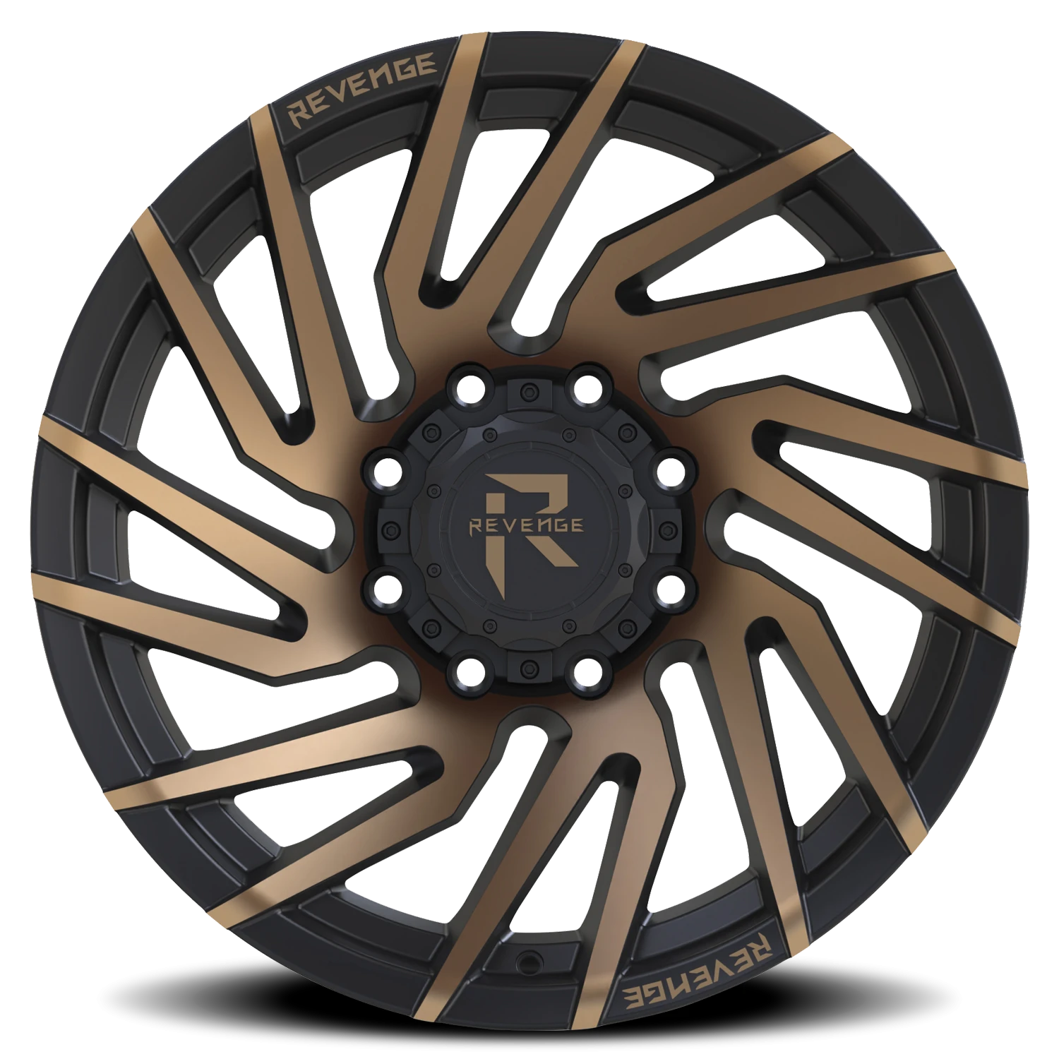 Revenge Offroad RV207 22x10" 8x180mm 125.2mm CB -19mm Satin Bronze Bronze Machined-Double Dark Tint