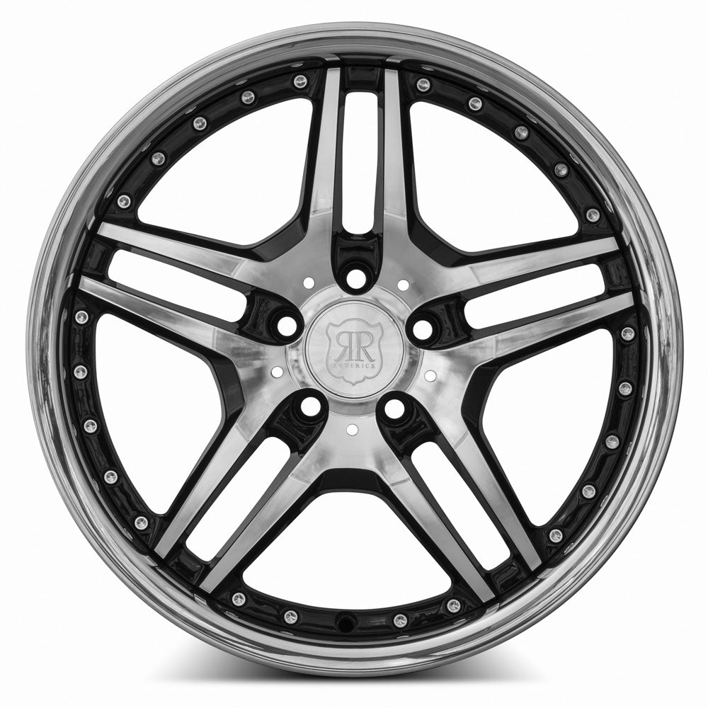 MRR RW2 18x8 35 5x114.3mm 73.1mm Black w/ Stainless Lip