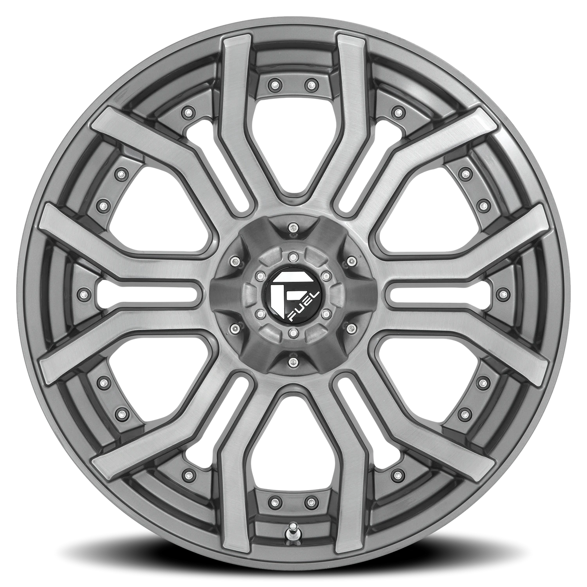 Fuel Rage Platinum 22x10 -18 8x165.1mm 125.2mm Brushed Gunmetal Tinted Clear
