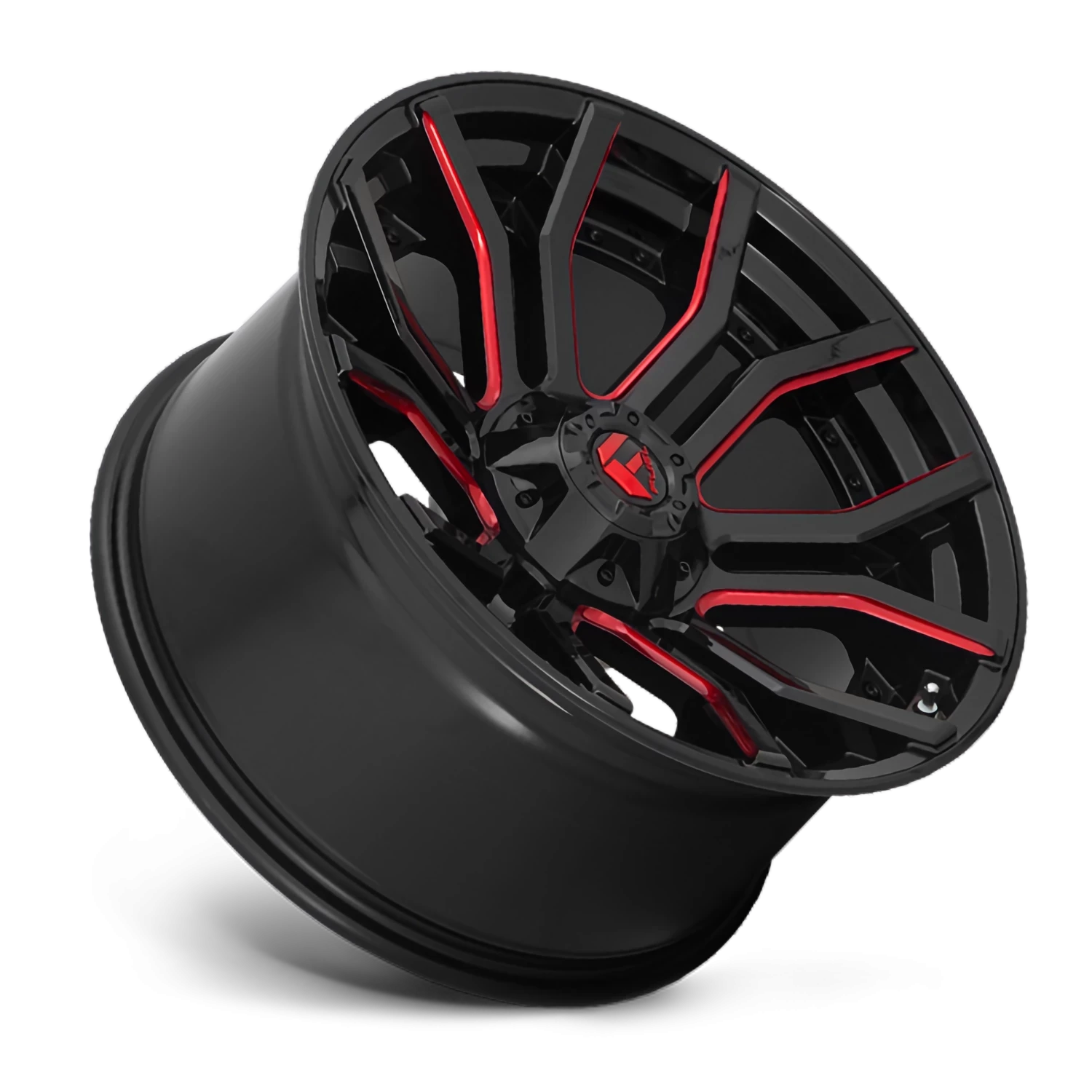 Fuel Rage 20x10" 6x135mm 106.1mm CB -18mm Gloss Black Red Tinted Clear