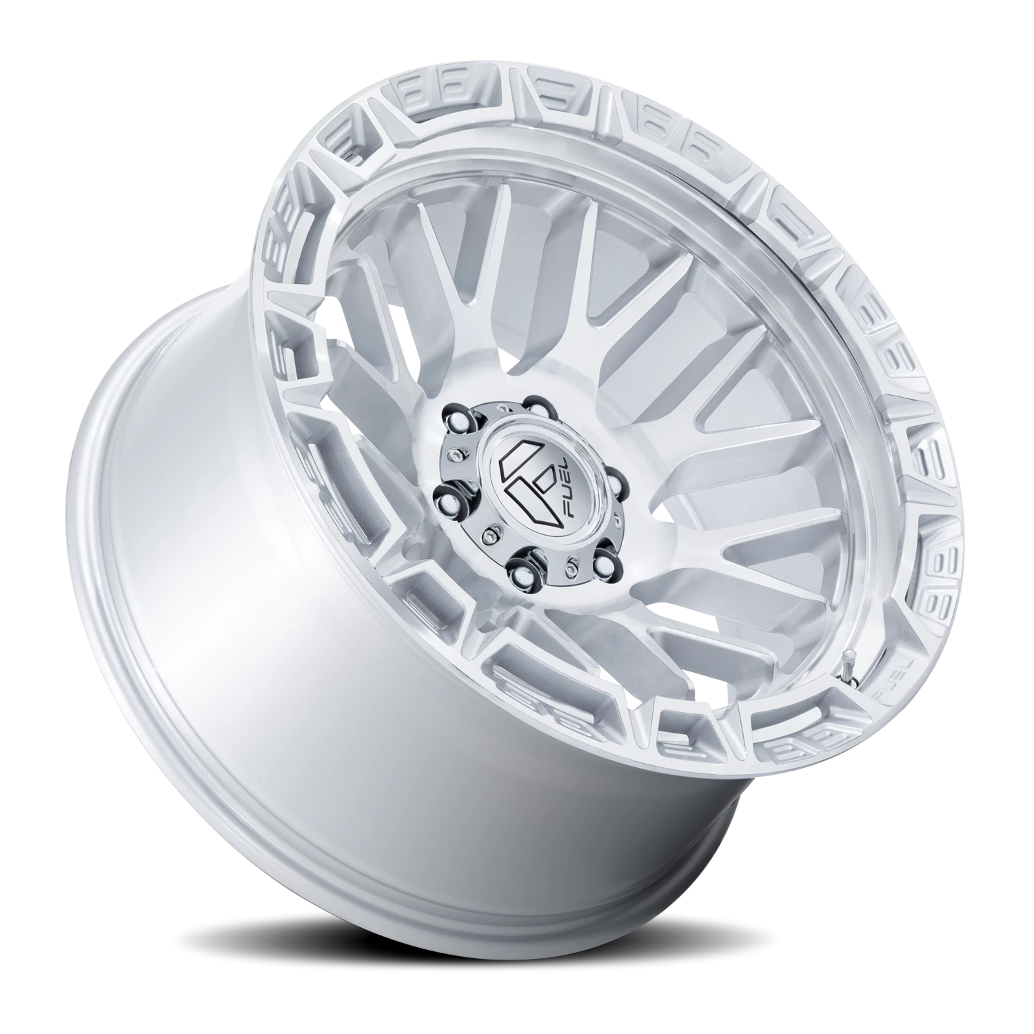 Fuel Rail 20x10" 5x127mm 71.5mm CB -18mm Gloss Silver Machined Face