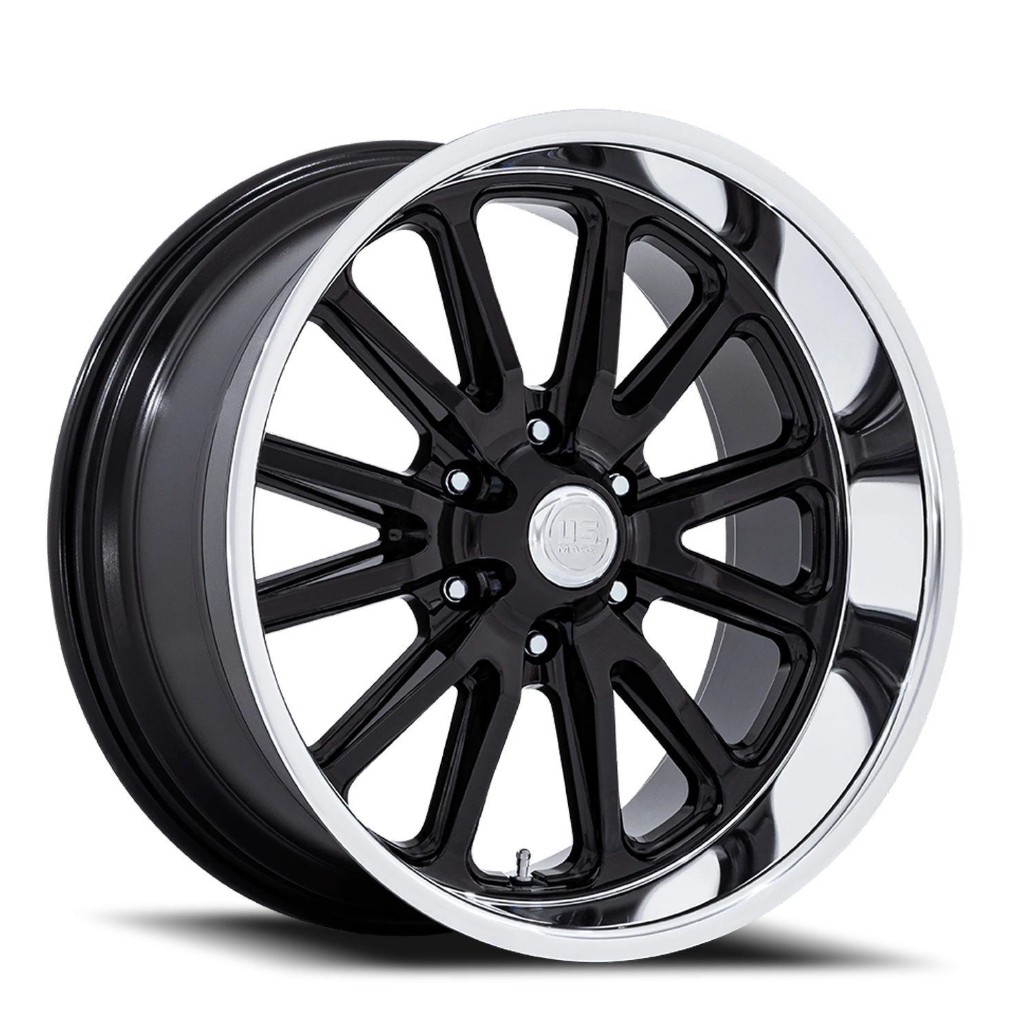 US Mags Rambler 6 20x9.5" 6x127mm 78.1mm CB +1mm Gloss Black Diamond Cut Lip