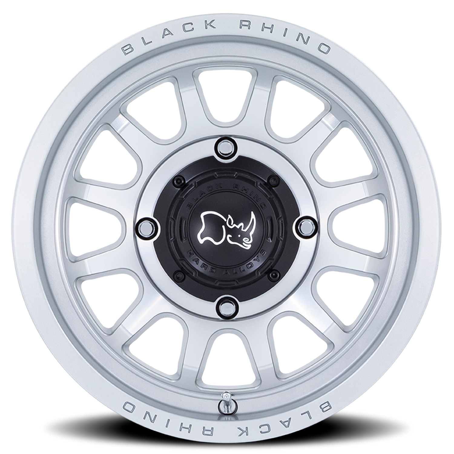 Black Rhino Rapid UTV 15x7" 4x110mm 86mm CB +10mm Hyper Silver Machined Face