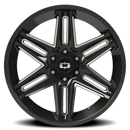 Vision 363 20x10 -25 6x135mm 87.1mm Gloss Black Milled Spokes