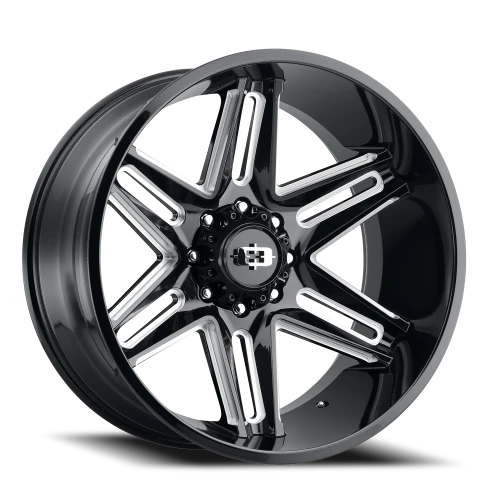 Vision 363 22x12 -51 8x165.1mm 125.2mm Gloss Black Milled Spokes